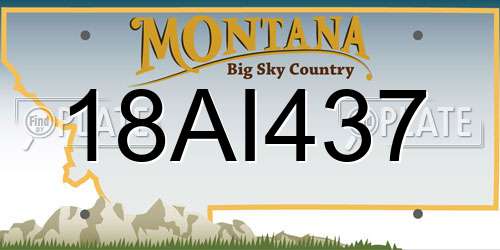 18AI437 Montana License Plate