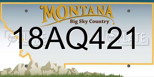 18AQ421 Montana License Plate