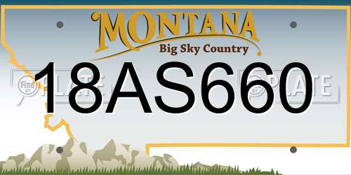18AS660 Montana License Plate