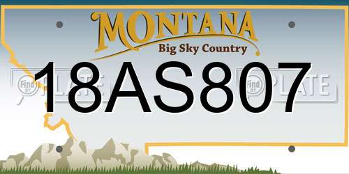 18AS807 Montana License Plate