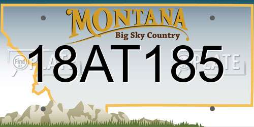 18AT185 Montana License Plate