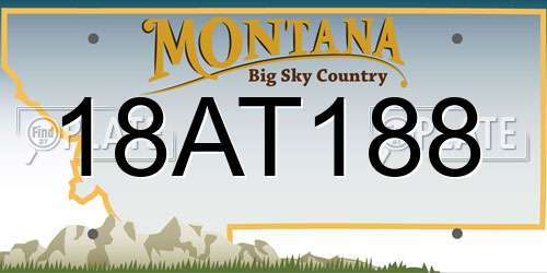 18AT188 Montana License Plate