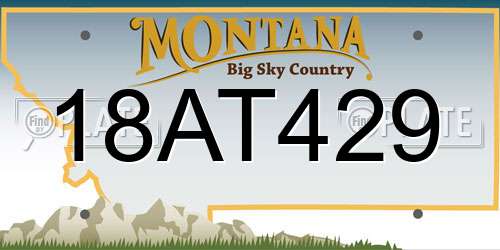 18AT429 Montana License Plate