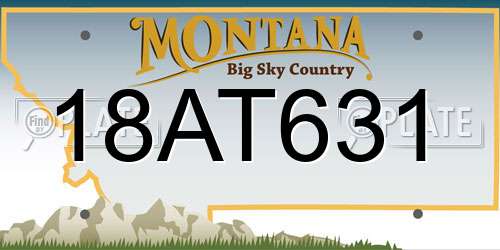 18AT631 Montana License Plate