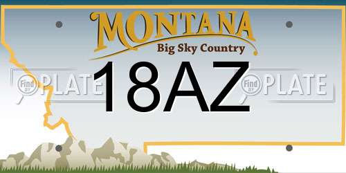 18AZ Montana License Plate