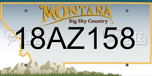 18AZ158 Montana License Plate