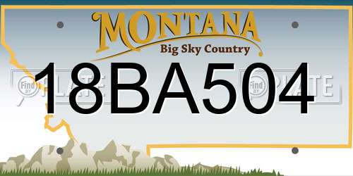 18BA504 Montana License Plate
