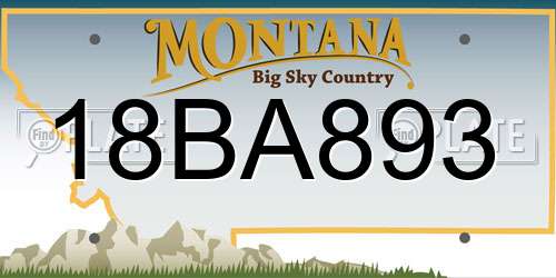 18BA893 Montana License Plate