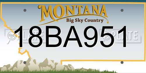 18BA951 Montana License Plate