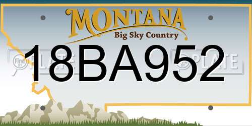 18BA952 Montana License Plate