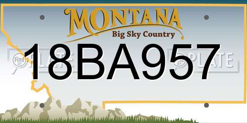 18BA957 Montana License Plate