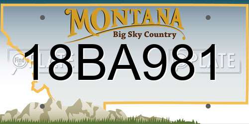 18BA981 Montana License Plate