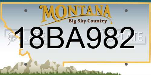 18BA982 Montana License Plate