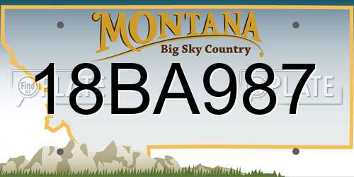 18BA987 Montana License Plate