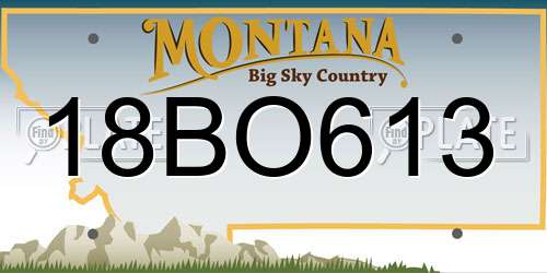 18BO613 Montana License Plate
