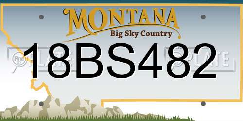18BS482 Montana License Plate