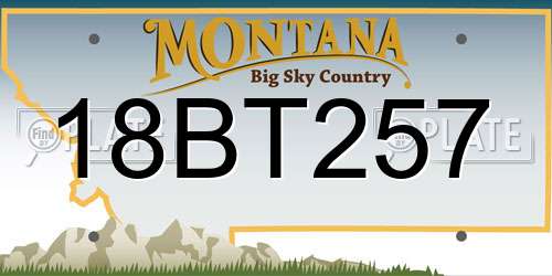 18BT257 Montana License Plate