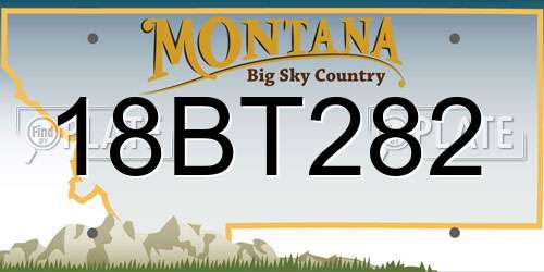18BT282 Montana License Plate