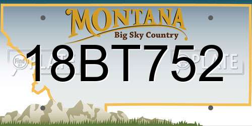 18BT752 Montana License Plate