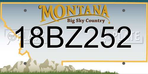 18BZ252 Montana License Plate