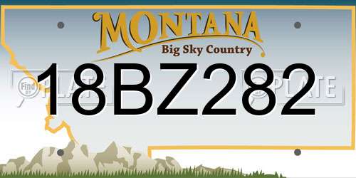 18BZ282 Montana License Plate