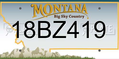 18BZ419 Montana License Plate