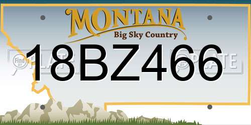 18BZ466 Montana License Plate