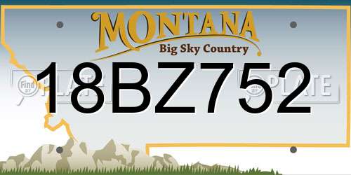18BZ752 Montana License Plate