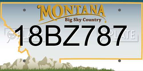 18BZ787 Montana License Plate