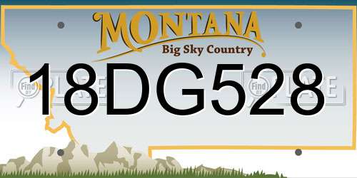 18DG528 Montana License Plate