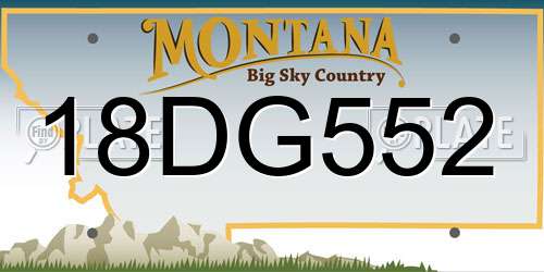 18DG552 Montana License Plate