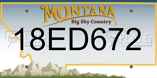 18ED672 Montana License Plate