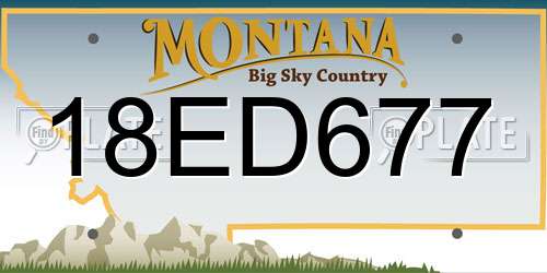 18ED677 Montana License Plate