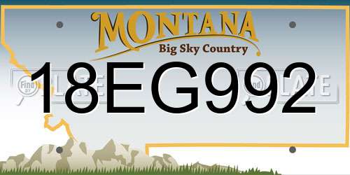 18EG992 Montana License Plate
