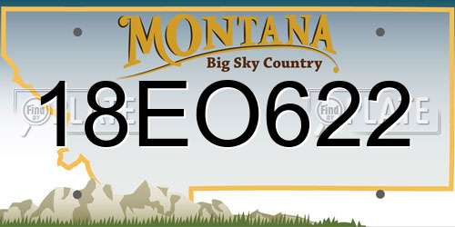 18EO622 Montana License Plate