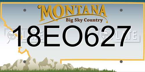 18EO627 Montana License Plate