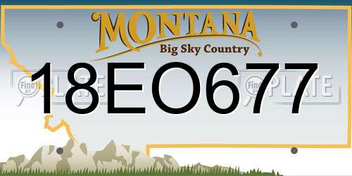 18EO677 Montana License Plate