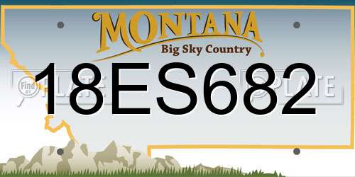 18ES682 Montana License Plate
