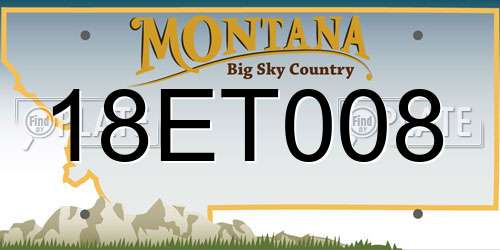 18ET008 Montana License Plate