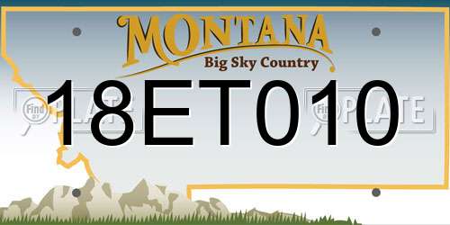 18ET010 Montana License Plate