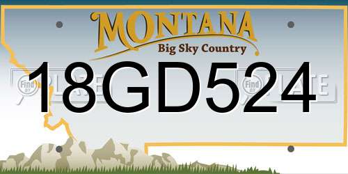 18GD524 Montana License Plate