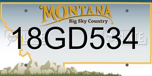 18GD534 Montana License Plate