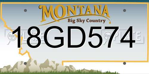 18GD574 Montana License Plate