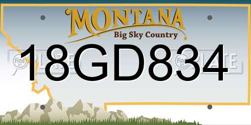 18GD834 Montana License Plate