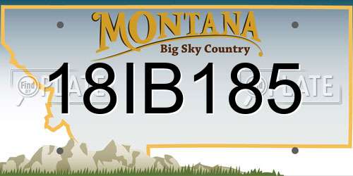 18IB185 Montana License Plate