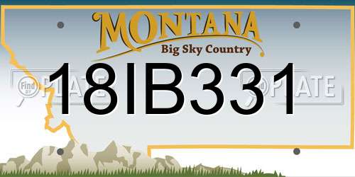 18IB331 Montana License Plate