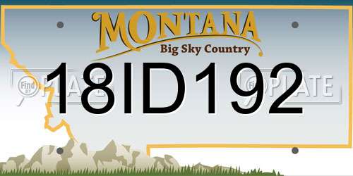 18ID192 Montana License Plate