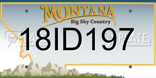 18ID197 Montana License Plate