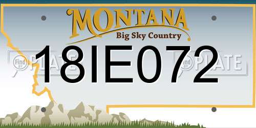 18IE072 Montana License Plate
