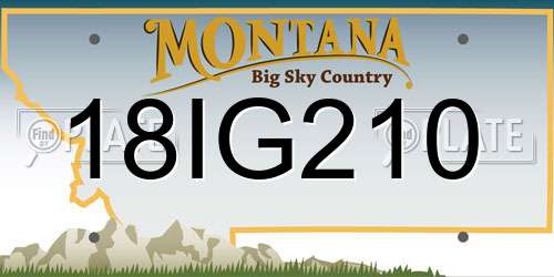 18IG210 Montana License Plate